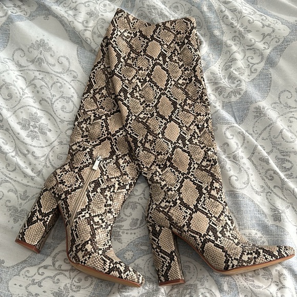 Zara Snake Print Boots - Picture 3 of 4